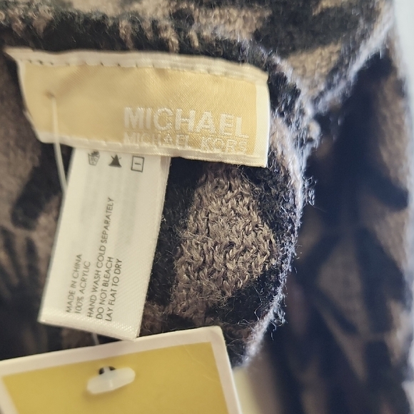 Michael Kors Black and Brown Monogram Scarf - Picture 2 of 2
